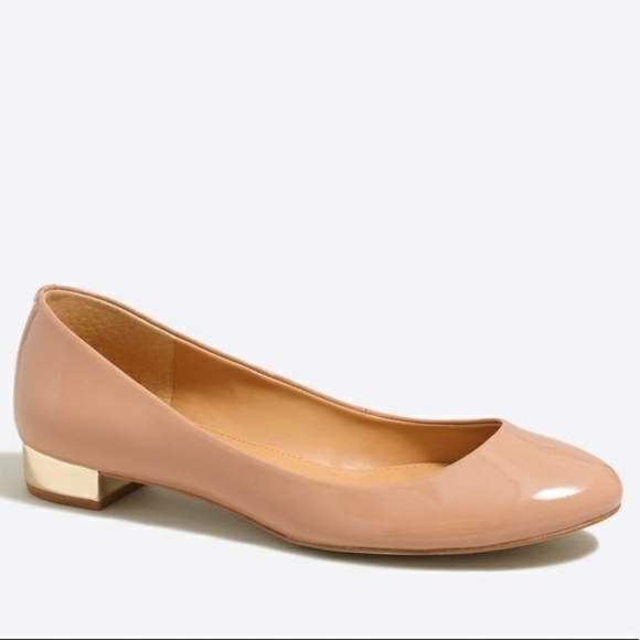 | J. Crew | Lily Metallic Heel Patent Ballet Flats - Picture 2 of 6